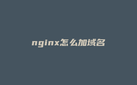 nginx怎么加域名