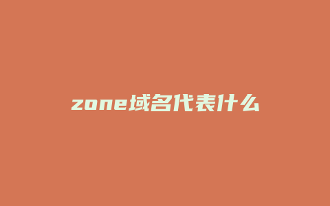 zone域名代表什么